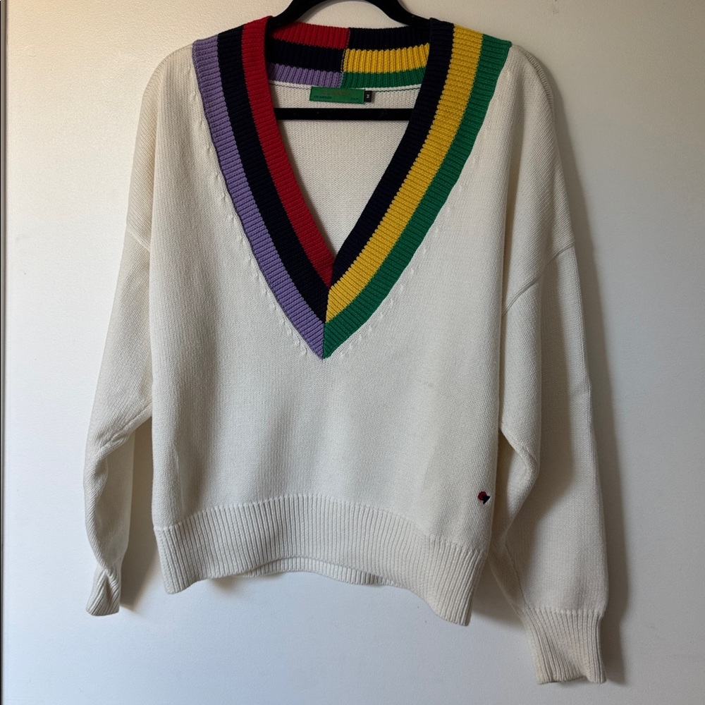 Clare V Colorful V-Neck Women's Sweater